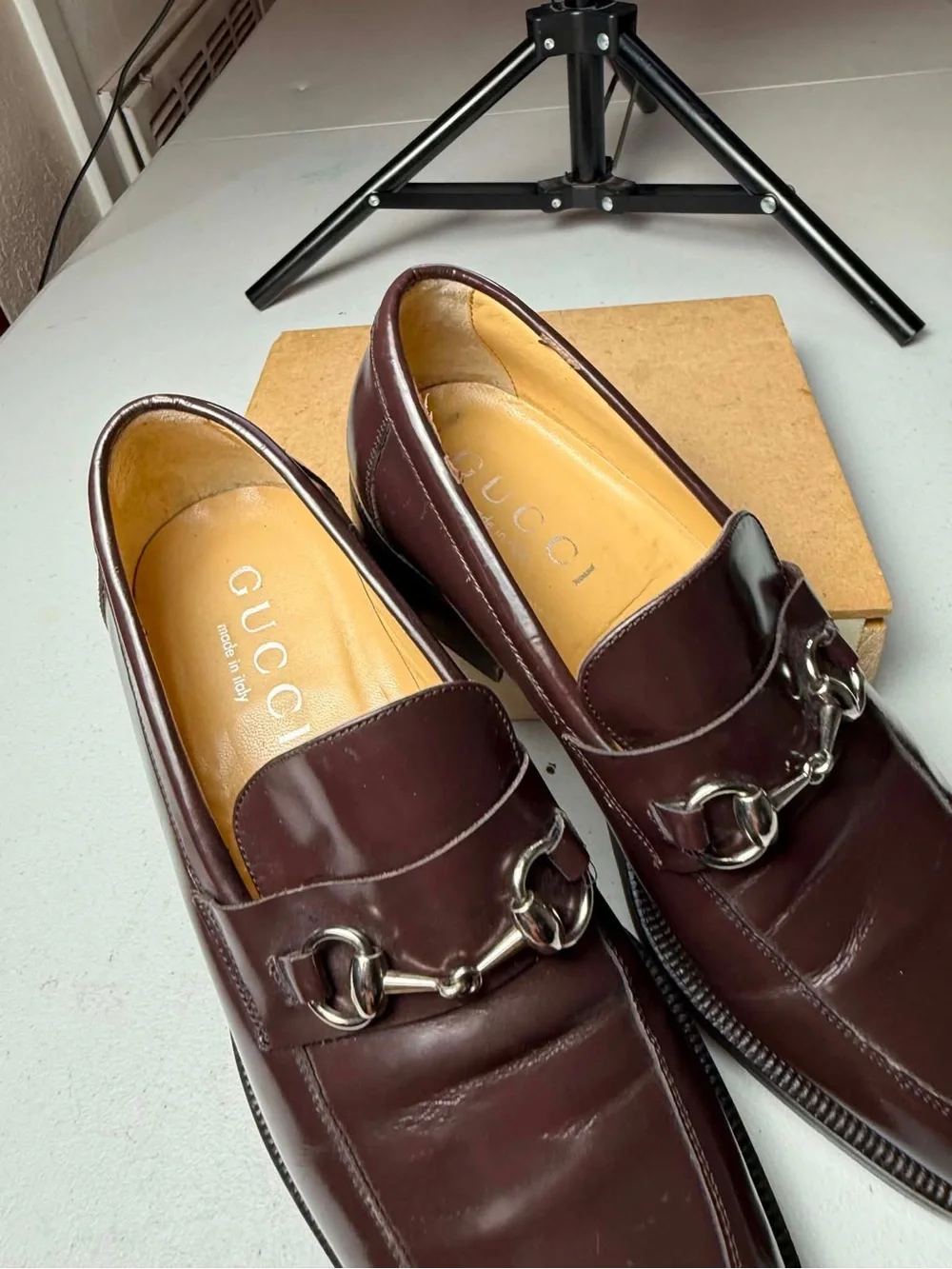 GUCCI  Horsebit Brown Leather Loafer Sz 7 US 1953 Jordaan Moccasin $1130